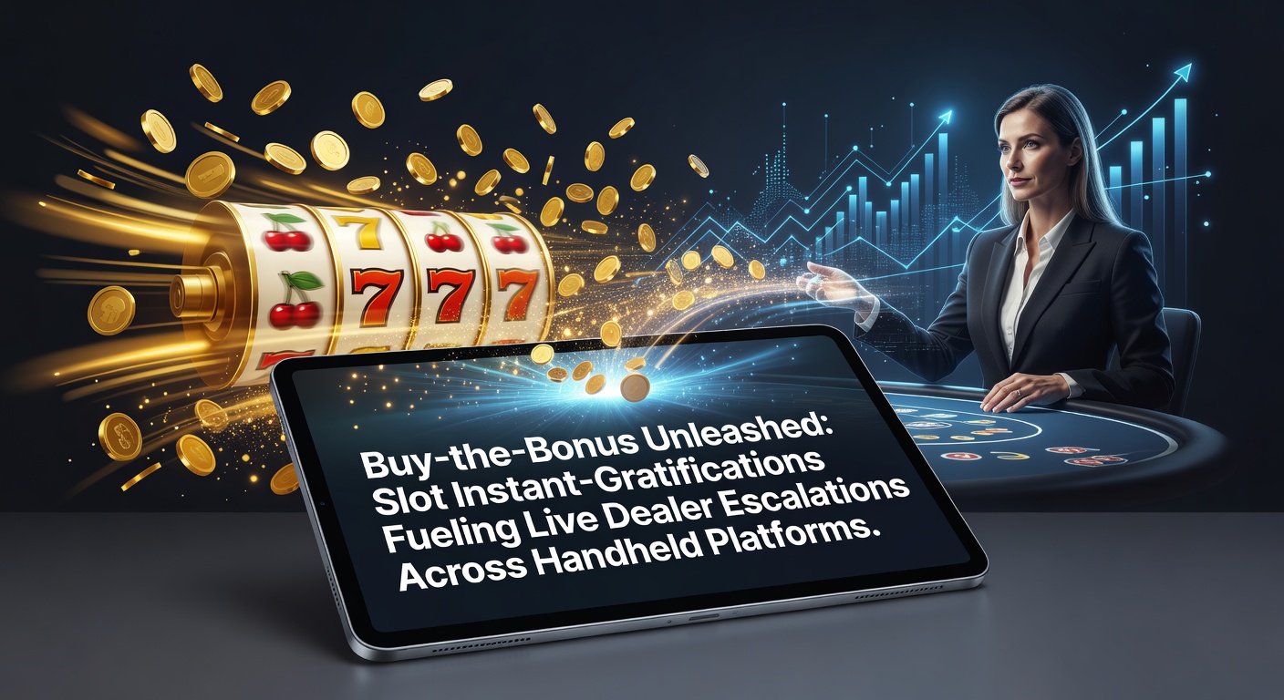 Dynamisches Slot-Spiel mit Buy-the-Bonus-Feature auf einem Smartphone, das zu einem Live-Dealer-Roulette-Tisch überleitet, umgeben von mobilen Benachrichtigungen und Bonus-Symbolen