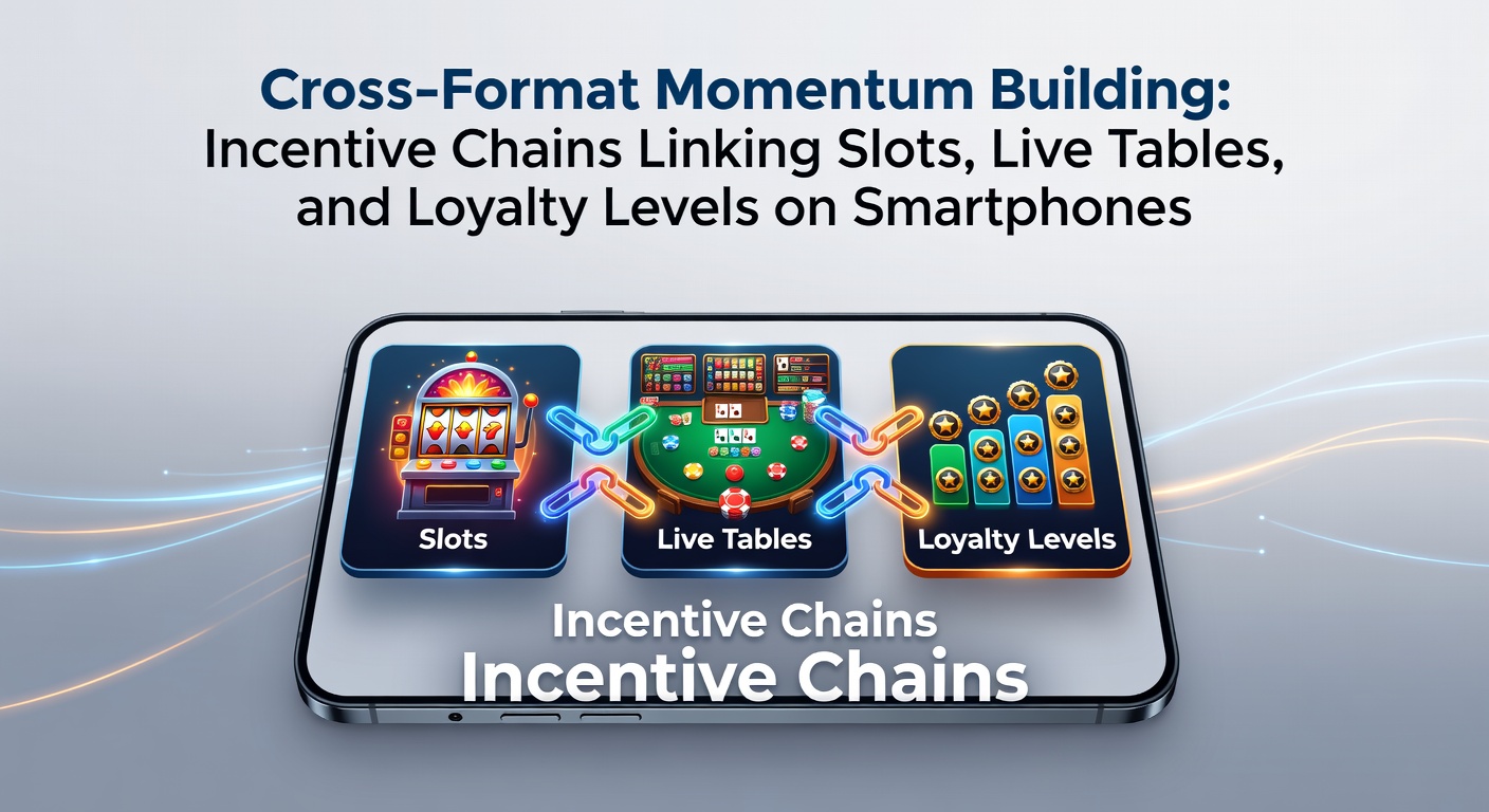 Smartphone zeigt vernetzte Casino-Formate mit Slots, Live-Tischen und Treuelevels in einer App-Oberfläche